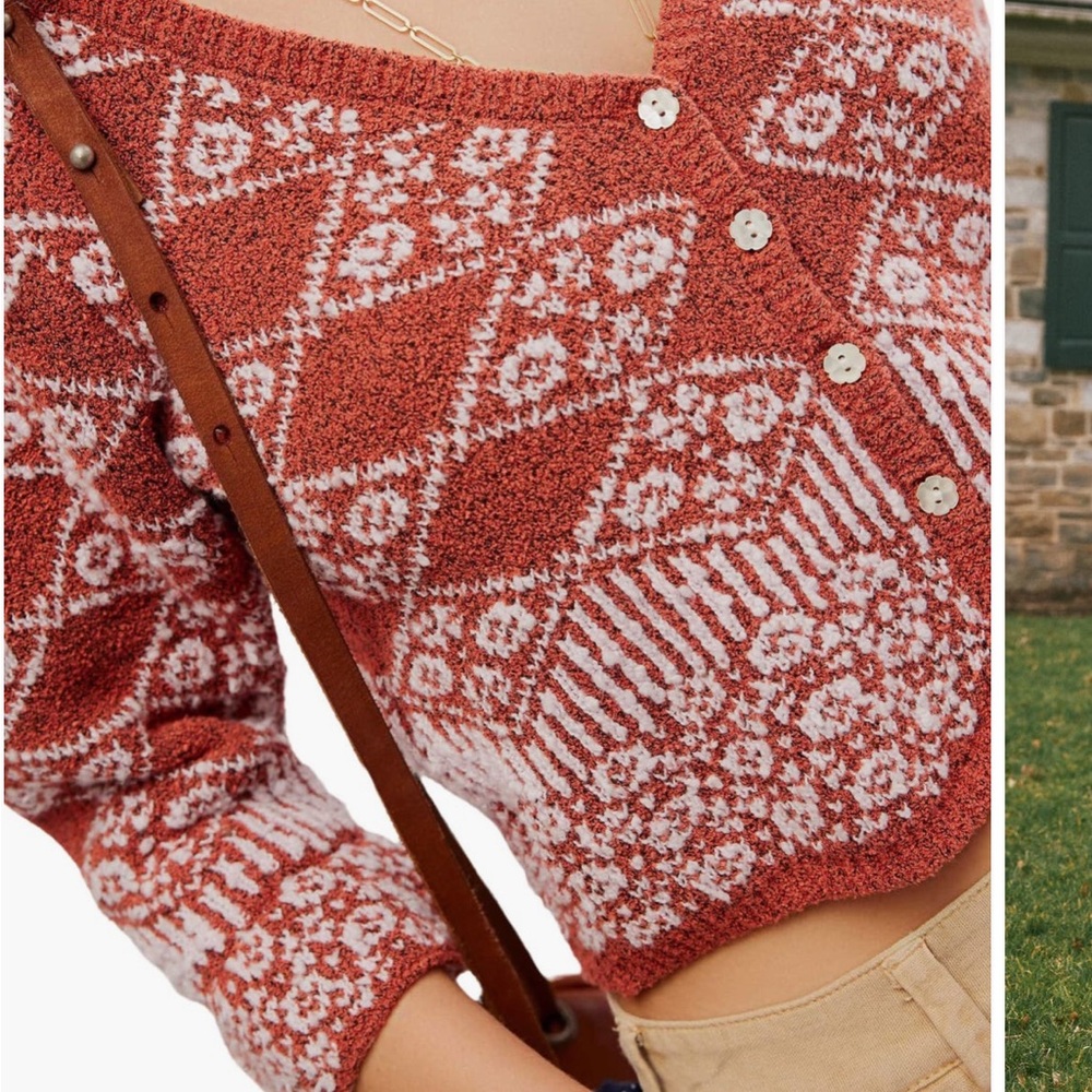 Free People Boucle crop cardigan